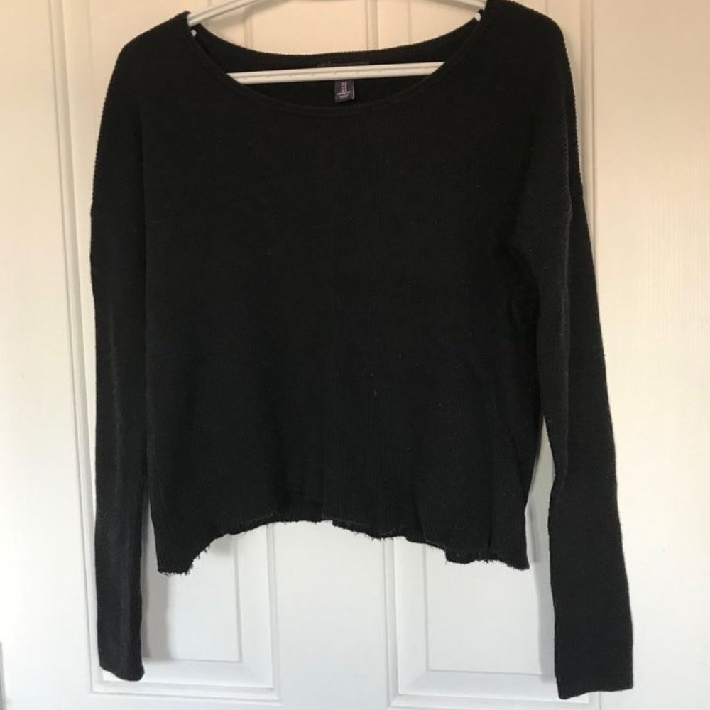 Gap Slouchy Off-Shoulder Black Sweater